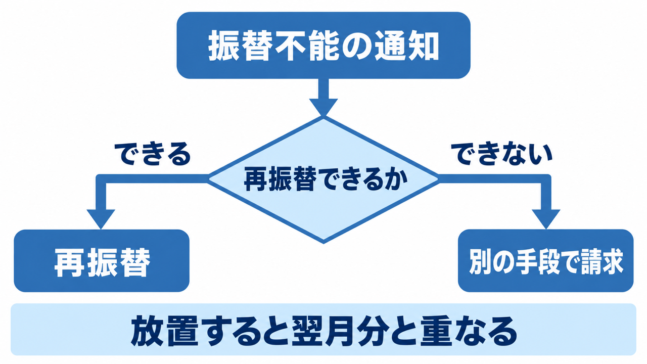 引き落としができなかったときの対応の流れ
